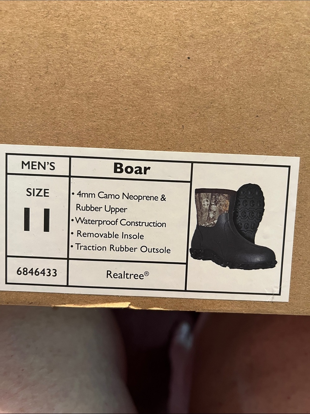 Lincoln outfitters Camo Upper with Black Rubber Lower Men's Boots